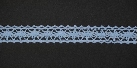 Тесьма кружевная, 12мм,  цвет светло-голубой, ALFA (AF-044-040)