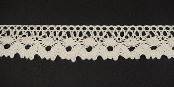 Тесьма кружевная, 25мм,  цвет натуральный, ALFA Тесьма кружевная, 25мм,  цвет натуральный, ALFA