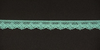 Тесьма кружевная, 12мм,  цвет мятный, ALFA Тесьма кружевная, 12мм,  цвет мятный, ALFA