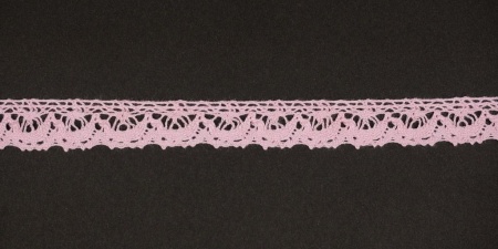 Тесьма кружевная, 14мм,  цвет светло-розовый, ALFA