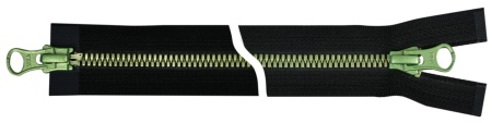 Молния Metalux, двухзамковая, зеленая, тип5 (75см) Молния Metalux, двухзамковая, зеленая, тип5 (75см)