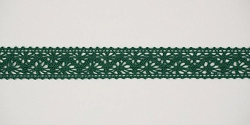 Тесьма кружевная, 15мм,  цвет зеленый, ALFA