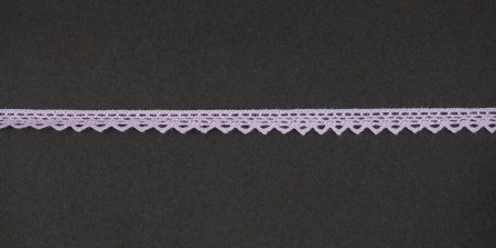 Тесьма кружевная, 6мм, цвет светло-фиолетовый, ALFA (AF-011-027)