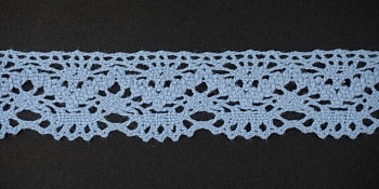 Тесьма кружевная, 25мм,  цвет светло-голубой, ALFA Тесьма кружевная, 25мм,  цвет светло-голубой, ALFA