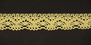 Тесьма кружевная, 13мм,  цвет светло-желтый, ALFA Тесьма кружевная, 13мм,  цвет светло-желтый, ALFA