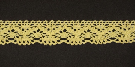 Тесьма кружевная, 13мм,  цвет светло-желтый, ALFA