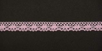 Тесьма кружевная, 13мм, цвет светло-розовый, ALFA (AF-359-020) Тесьма кружевная, 13мм, цвет светло-розовый, ALFA (AF-359-020)