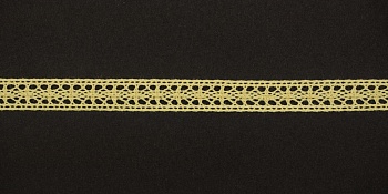 Тесьма кружевная, 12мм,  цвет светло-желтый, ALFA Тесьма кружевная, 12мм,  цвет светло-желтый, ALFA