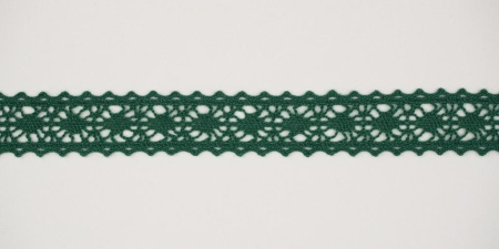 Тесьма кружевная, 15мм,  цвет зеленый, ALFA