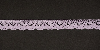 Тесьма кружевная, 14мм,  цвет светло-фиолетовый Тесьма кружевная, 14мм,  цвет светло-фиолетовый