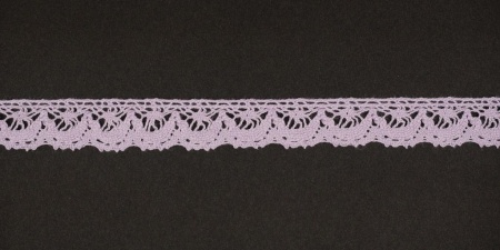 Тесьма кружевная, 14мм,  цвет светло-фиолетовый Тесьма кружевная, 14мм,  цвет светло-фиолетовый