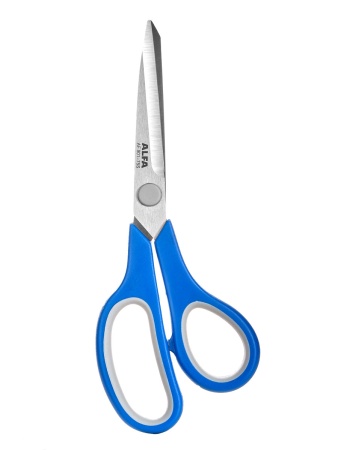 Ножницы раскройные с резиновыми вставками, 19 см, Alfa