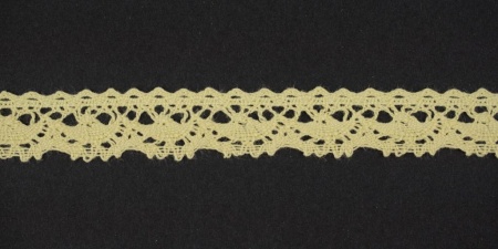 Тесьма кружевная, 16мм,  цвет светло-желтый, ALFA