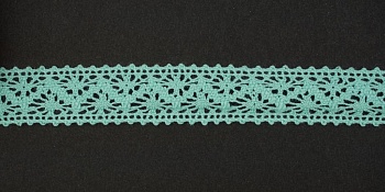 Тесьма кружевная, 15мм,  цвет мятный, ALFA