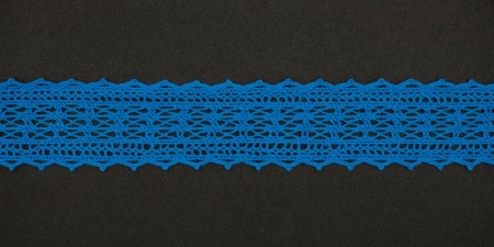 Тесьма кружевная, 21мм,  цвет голубой, ALFA