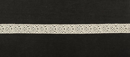 Тесьма кружевная, 12 мм, цвет натуральный, ALFA