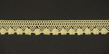 Тесьма кружевная, 17мм,  цвет светло-желтый, ALFA