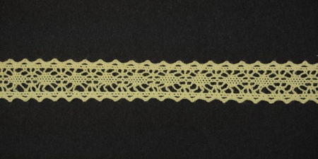 Тесьма кружевная, 15мм,  цвет светло-желтый, ALFA