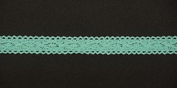 Тесьма кружевная, 14мм,  цвет мятный, ALFA Тесьма кружевная, 14мм,  цвет мятный, ALFA
