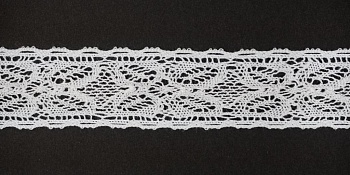 Тесьма кружевная, 29мм,  цвет белый, ALFA Тесьма кружевная, 29мм,  цвет белый, ALFA