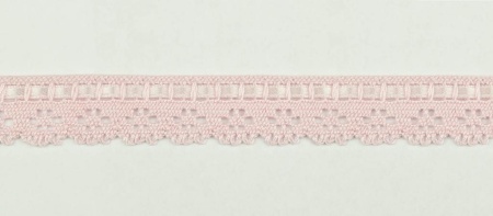 Тесьма кружевная, цвет св.розовый, 19мм