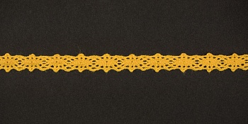 Тесьма кружевная, 10мм,  цвет желтый, ALFA Тесьма кружевная, 10мм,  цвет желтый, ALFA
