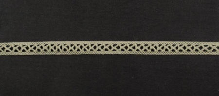 Тесьма кружевная, 12 мм, цвет серый лен, ALFA