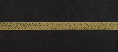 Тесьма кружевная, 12 мм, цвет песочно-коричневый, ALFA