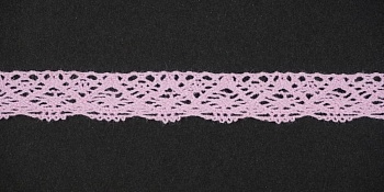 Тесьма кружевная, 16мм,  цвет светло-розовый, ALFA