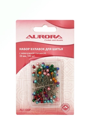 Набор булавок для шитья с жемчужной головкой, 38 мм, 100 шт/уп Набор булавок для шитья с жемчужной головкой, 38 мм, 100 шт/уп