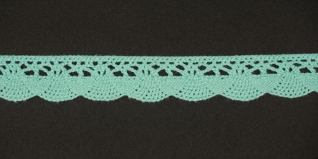 Тесьма кружевная, 20мм,  цвет мятный, ALFA