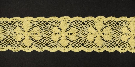 Тесьма кружевная, 27мм,  цвет светло-желтый, ALFA