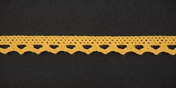 Тесьма кружевная, 10 мм,  цвет желтый, ALFA Тесьма кружевная, 10 мм,  цвет желтый, ALFA