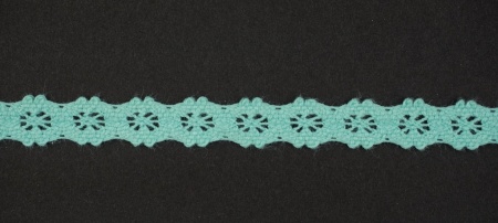 Тесьма кружевная, 11мм,  цвет мятный, ALFA