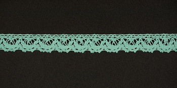 Тесьма кружевная, 14мм,  цвет мятный, ALFA Тесьма кружевная, 14мм,  цвет мятный, ALFA