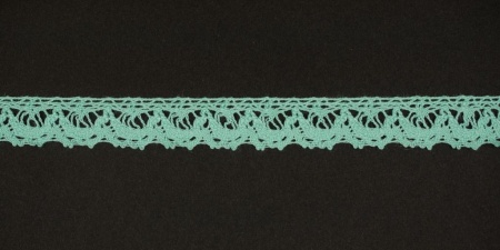 Тесьма кружевная, 14мм,  цвет мятный, ALFA