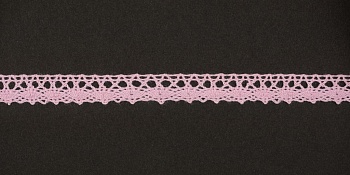 Тесьма кружевная, 10мм,  цвет светло-розовый, ALFA Тесьма кружевная, 10мм,  цвет светло-розовый, ALFA