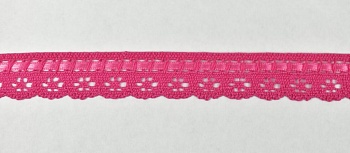 Тесьма кружевная 19 мм, цвет фуксия Тесьма кружевная 19 мм, цвет фуксия