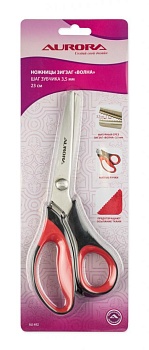 Ножницы зиг-заг "Волна", 23 см, шаг зубчика 3,5мм, Aurora