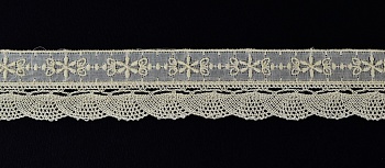 Тесьма кружевная, цвет светло-коричневый, 34 мм Тесьма кружевная, цвет светло-коричневый, 34 мм