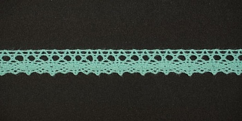 Тесьма кружевная, 10мм,  цвет мятный, ALFA Тесьма кружевная, 10мм,  цвет мятный, ALFA