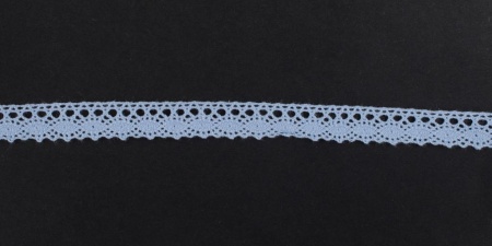 Тесьма кружевная, 12мм,  цвет светло-голубой, ALFA