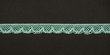 Тесьма кружевная, 12мм,  цвет мятный, ALFA (AF-353-075) Тесьма кружевная, 12мм,  цвет мятный, ALFA (AF-353-075)