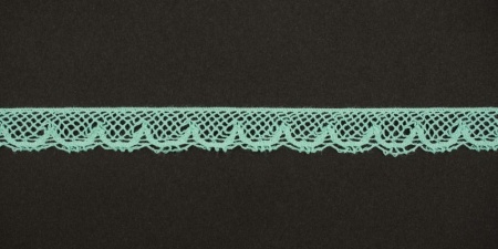 Тесьма кружевная, 12мм,  цвет мятный, ALFA (AF-353-075)