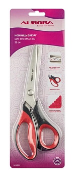 Ножницы зиг-заг, 23 см, шаг зубчика 5 мм, Aurora
