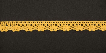Тесьма кружевная, 13мм,  цвет желтый, ALFA Тесьма кружевная, 13мм,  цвет желтый, ALFA