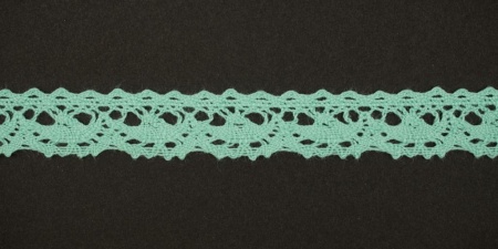 Тесьма кружевная, 16мм,  цвет мятный, ALFA
