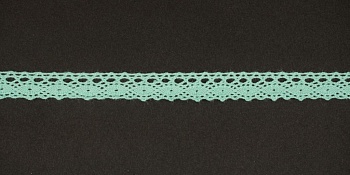 Тесьма кружевная, 12мм,  цвет мятный, ALFA (AF-047-075) Тесьма кружевная, 12мм,  цвет мятный, ALFA (AF-047-075)