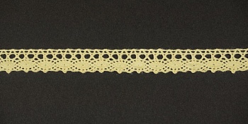 Тесьма кружевная, 12мм,  цвет светло-желтый, ALFA (AF-047-010) Тесьма кружевная, 12мм,  цвет светло-желтый, ALFA (AF-047-010)
