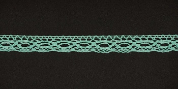 Тесьма кружевная, 15мм,  цвет мятный, ALFA Тесьма кружевная, 15мм,  цвет мятный, ALFA